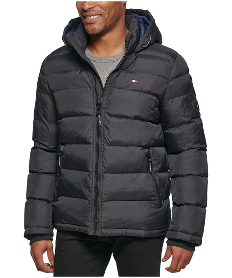 tommy hilfiger men's winter jacket|tommy hilfiger puffer jacket black.